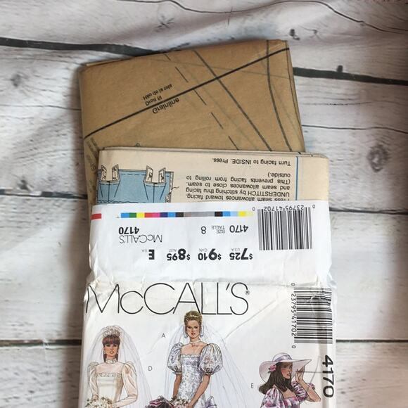 Vintage McCall's 4170 Wedding or Bride's Maids Dress Sewing Pattern 1989 Size 8 - Picture 6 of 12